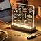 Transparent Luminous LED Night Lights USB Luminous Acrylic Night Light Erasable Write Message Board Calendar Desktop Ornaments